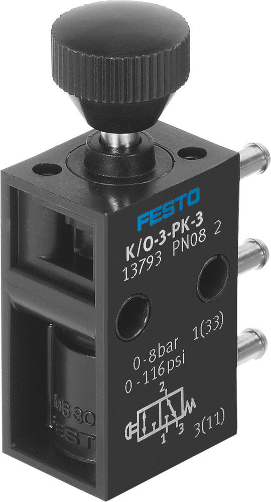 Festo 3/2 NO/NC Monostabiele Drukknopklep PK-3 80l/min - 13793