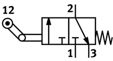 Festo 3/2 NC Monostabiele Schakelaarklep Met Leegloop Terugkeer M5 80L/Min - 3628
