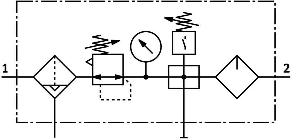 Festo Luchtverzorgingsunit G1/4'' 0.5-12bar 980l/min 40µm Mini - 185806