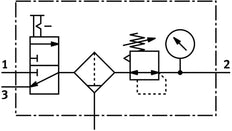 Festo Luchtverzorgingsunit G1/4'' 0.5-12bar 1150l/min 40µm Mini - 185733