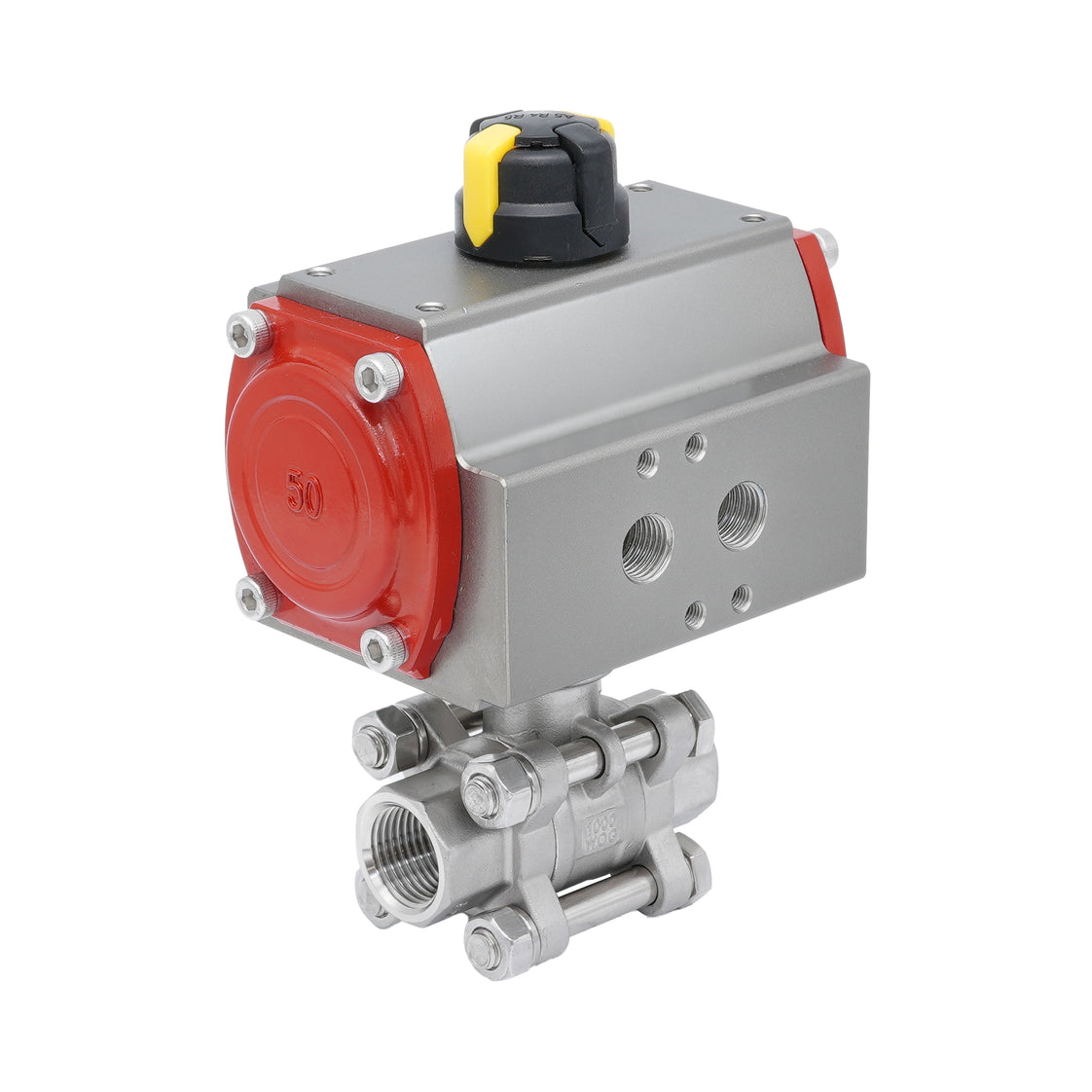 Rp 1-1/4'' 2-Weg Pneumatische RVS Kogelkraan Dubbelwerkend