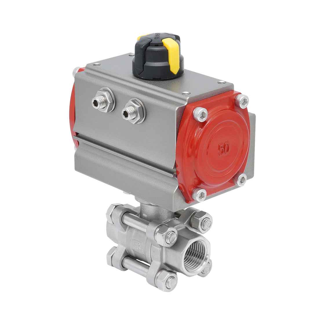 Rp 1-1/4'' 2-Weg Pneumatische RVS Kogelkraan Dubbelwerkend