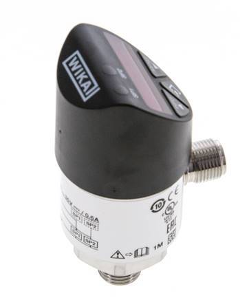 0 tot 1.6bar Roestvrij Staal Wika Electronic Drukschakelaar G1/4'' 1VDC IO-Link 4-pins M12-connector