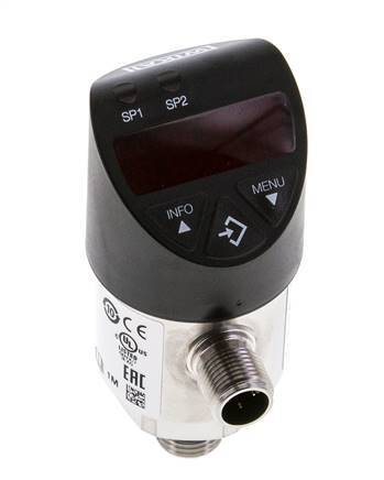 0 tot 1.6bar Roestvrij Staal Wika Electronic Drukschakelaar G1/4'' 1VDC IO-Link 4-pins M12-connector