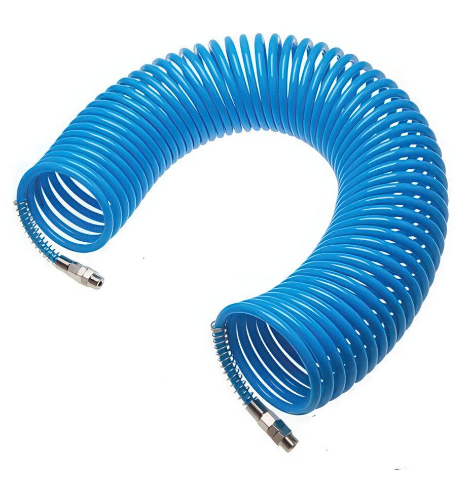 7m Coiled Air Hose 10x8mm PA R1/4 Male Connector