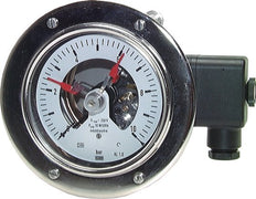 Contactmanometer 1NC/2NO 0..10bar (145psi) Roestvrij staal 100mm Klasse 1 Achteraansluiting