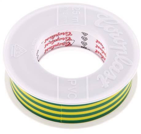 Elektrische Isolatietape Vde-Getest 25mm/25m Groen Geel