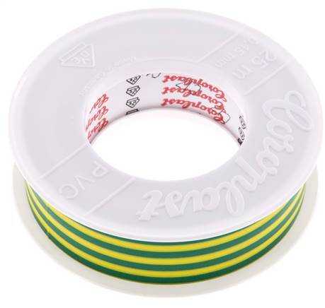 Elektrische Isolatietape Vde-Getest 25mm/25m Groen Geel