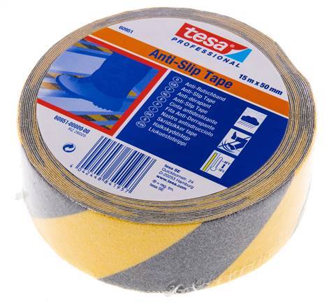 Anti-Slip Plakband 50mm/15m Zwart/Geel