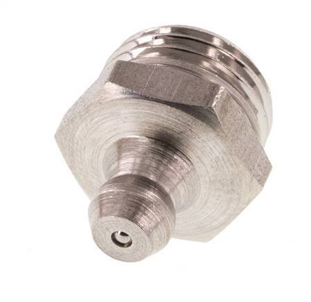 Rechte Hydraulische Smeernippel RVS R 1/4 Inch DIN 71412