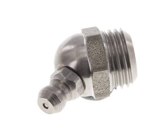 Haakse Hydraulische Smeernippel RVS R 1/4 Inch DIN 71412