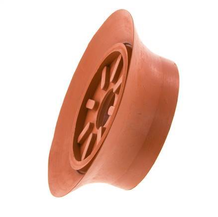 100mm Vlak SBR Roodbruin Vacuümzuignap G 1/4 inch Binnendraad Slag 6mm Dunne lippen