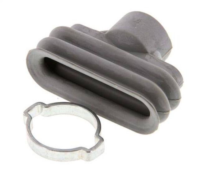 45x15mm Oval bellows NBR Grey Vacuum Suction Cup Stroke 8.5mm Ear Clamp