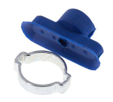 24x8mm Ovaal vlak PUR Blauw Vacuümzuignap Slag 1mm Oorklem
