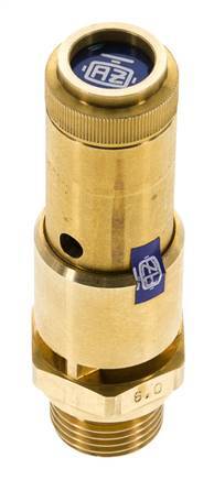 G 1/2'' Brass Pre-Set Safety Valve 0.5 bar (7.25 psi) DN 10