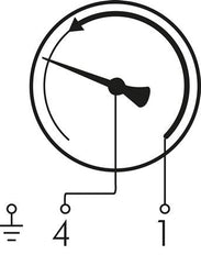 Contact Pressure Gauge NO 0..10bar (145psi) Stainless Steel/Brass 100mm Class 1 Below Connection