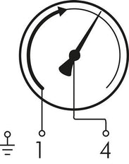 Contact Pressure Gauge NC 0..60bar (870psi) Stainless Steel 100mm Class 1 Below Connection
