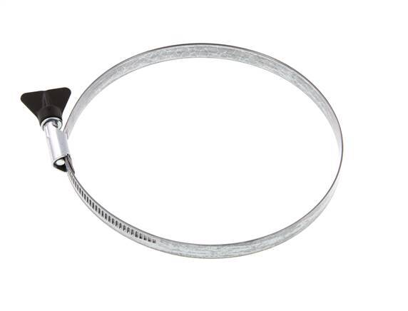 130 - 150 mm Hose Clamp with a Galvanised Steel 12 mm band With Butterfly Handle - Norma [2 Pieces]