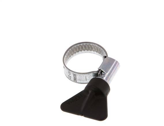 12 - 22 mm Hose Clamp with a Galvanised Steel 9 mm band With Butterfly Handle - Norma [10 Pieces]