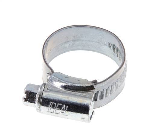 16 - 25 mm Hose Clamp with a Galvanised Steel 12 mm band - Ideal [10 Pieces]