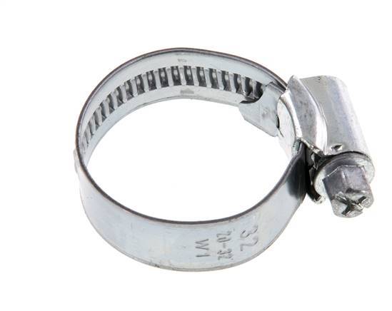 20 - 32 mm Hose Clamp with a Galvanised Steel 12 mm band - Ideal [5 Pieces]