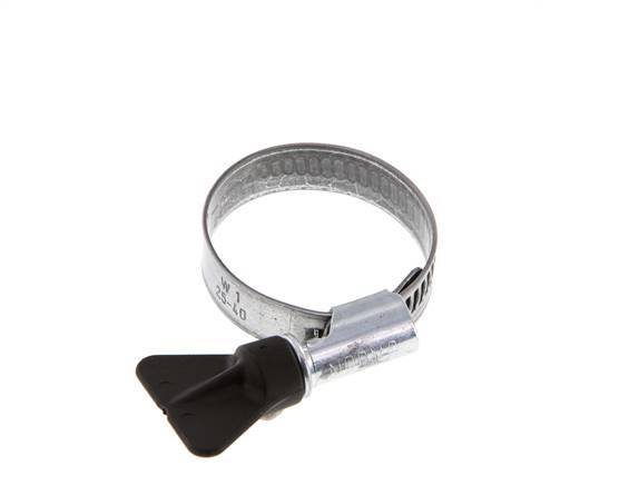 25 - 40 mm Hose Clamp with a Galvanised Steel 12 mm band With Butterfly Handle - Norma [5 Pieces]
