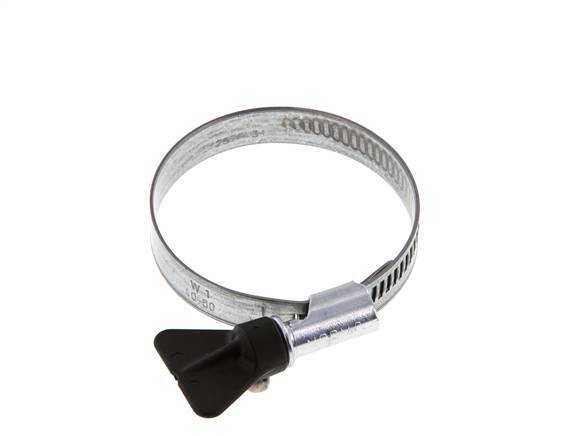 40 - 60 mm Hose Clamp with a Galvanised Steel 12 mm band With Butterfly Handle - Norma [5 Pieces]