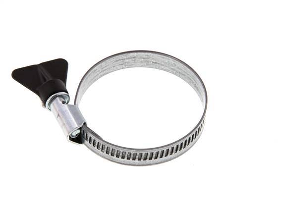 40 - 60 mm Hose Clamp with a Galvanised Steel 12 mm band With Butterfly Handle - Norma [5 Pieces]
