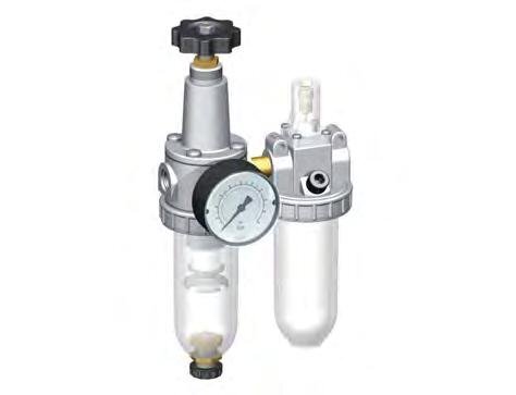 FRL 2-Delig G1/4'' 600l/min 0.5-10.0bar/7-145psi Semi-Automatische Beschermkooi Polycarbonaat Standaard 1