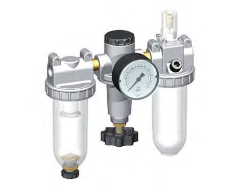 FRL 3-Delig G1/4'' 600l/min 0.5-10.0bar/7-145psi Semi-Automatisch Polycarbonaat Standaard 1