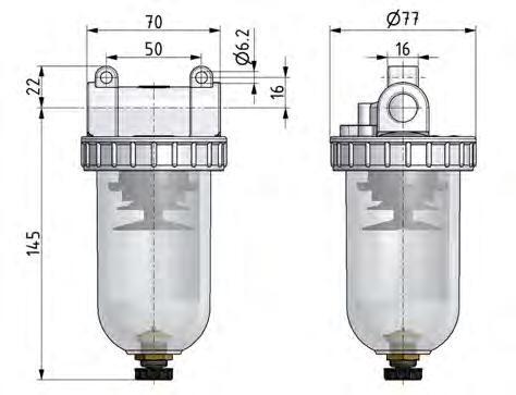 Filter 5microns G3/8'' 3100l/min Semi-Auto Metal Standaard 2