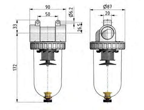 Filter 5microns G1'' 4000l/min Auto Polycarbonaat Standaard 3