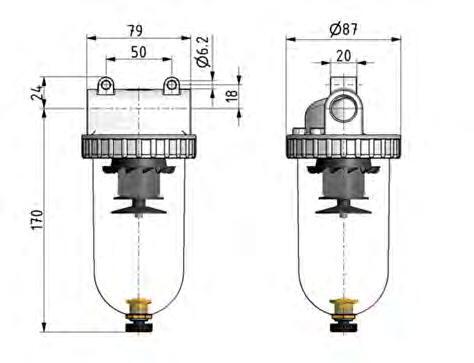 Filter 5microns G1/2'' 4000l/min Semi-Auto Beschermende Kooi Polycarbonaat Standaard 3