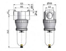 Filter 40micron G1 1/2'' 12500l/min Auto Metalen Standaard 5