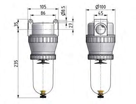 Filter 5microns G1'' 12500l/min Auto Metal Standaard 5