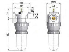 Lubricator G1 1/2'' Polycarbonate Standard 5
