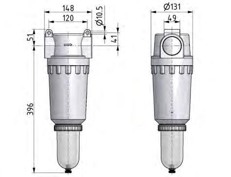 Filter 60microns G2'' 30000 l/min Auto (Closed Without Pressure) Polycarbonate Standard 8