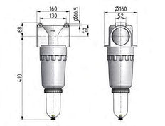Filter 60microns G2 1/2'' 40000 l/min Auto Metal Standard 9