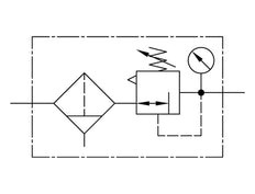 Filter-Regulator G1/4'' 1000 l/min 0.2-4.0bar/3-58psi Auto (Closed Without Pressure) 40 mm Pressure Gauge Polycarbonate Futura 0