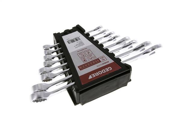 8 - 19mm Gedore Red 8-Delige Set Steeksleutels Met 15 Graden Gebogen Steekring
