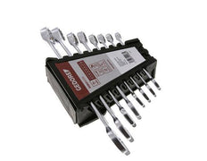 8 - 19mm Gedore Red 8-Delige Set Steeksleutels Met 15 Graden Gebogen Steekring