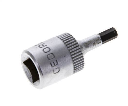 1/4" Gedore 28mm Dopsleutel- Schroevendraaier voor 3mm Binnenzeskant-Schroeven