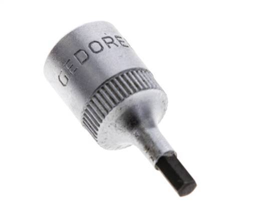 1/4" Gedore 28mm Dopsleutel- Schroevendraaier voor 3mm Binnenzeskant-Schroeven