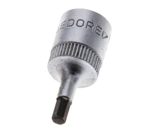 1/4" Gedore 28mm Dopsleutel- Schroevendraaier voor 3mm Binnenzeskant-Schroeven