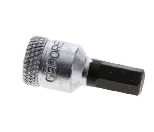 1/4" Gedore 28mm Dopsleutel- Schroevendraaier voor 6mm Binnenzeskant-Schroeven