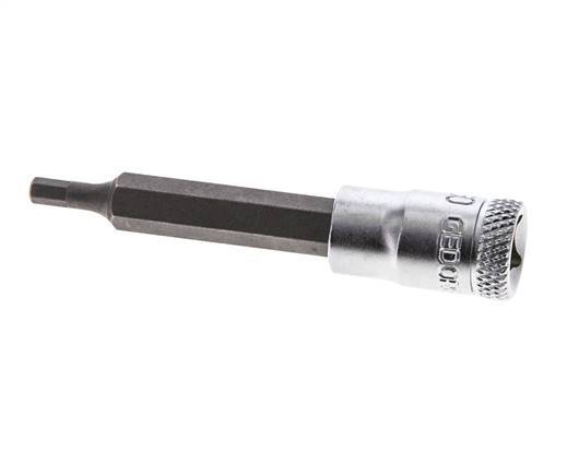 1/4" Gedore 60mm Dopsleutel- Schroevendraaier voor 3mm Binnenzeskant-Schroeven