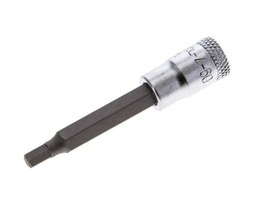 1/4" Gedore 60mm Dopsleutel- Schroevendraaier voor 4mm Binnenzeskant-Schroeven