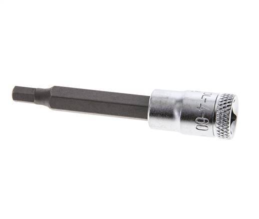 1/4" Gedore 60mm Dopsleutel- Schroevendraaier voor 4mm Binnenzeskant-Schroeven