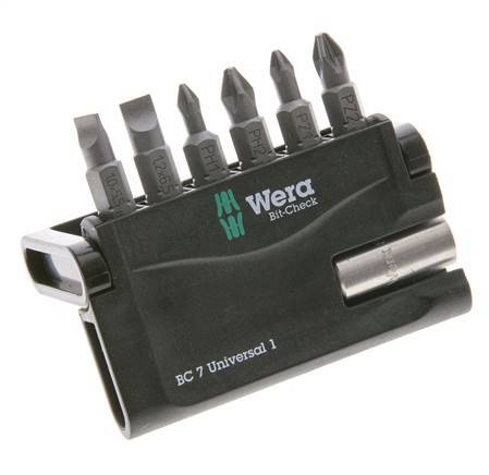 Wera 7-Delig Assortiment Sleuf/Phillips/Pozidriv "Mini Check"-Bit Assortiment