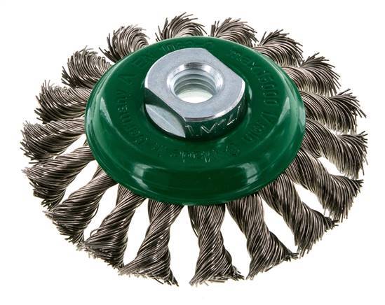 Ronde Borstel Gevlochten 100X12mm ( M14X2) RVS